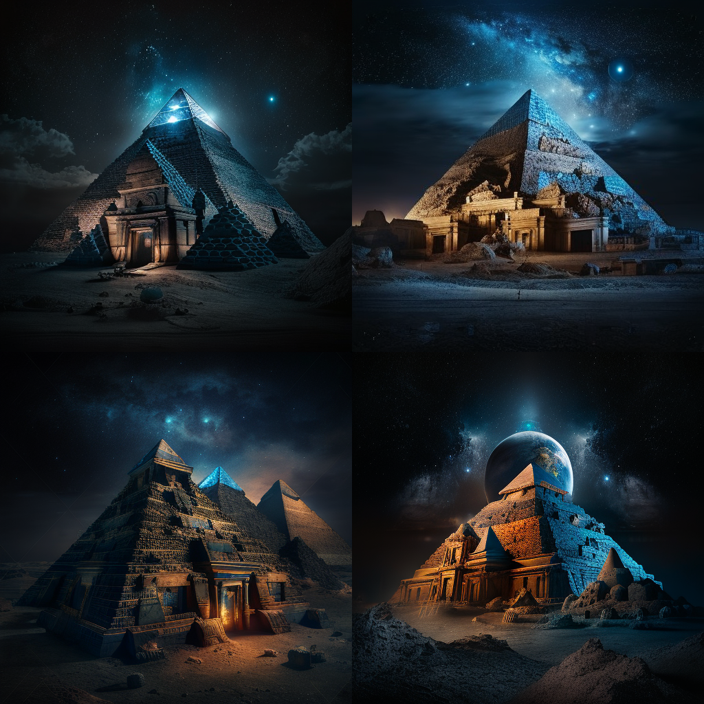 Space pyramids - set of 4